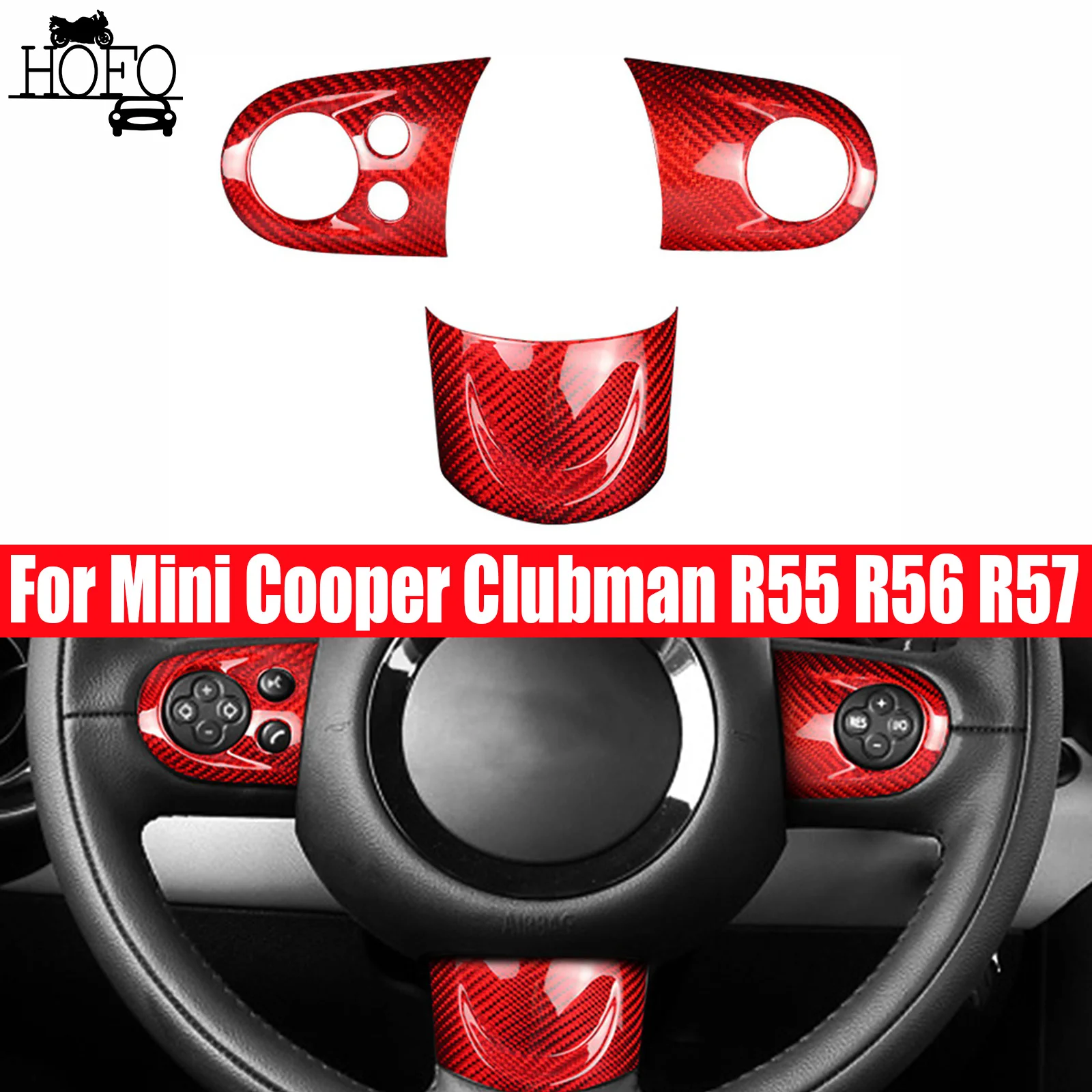 3pcs/Set Steering Wheel Button Cover Trim For BMW Mini Cooper Clubman R55 R56 R57