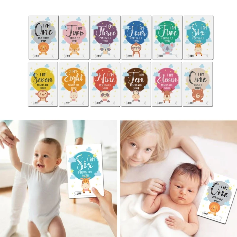 Baby Moment Cards Unisex Landmark Memory Milestone Photo Cards & Pregnancy & for Key Age Markers Perfect Baby Shower Gif