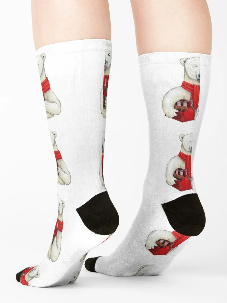 Coca-Cola Polar Bear Socks with print Climbing cute Socks Female Men's