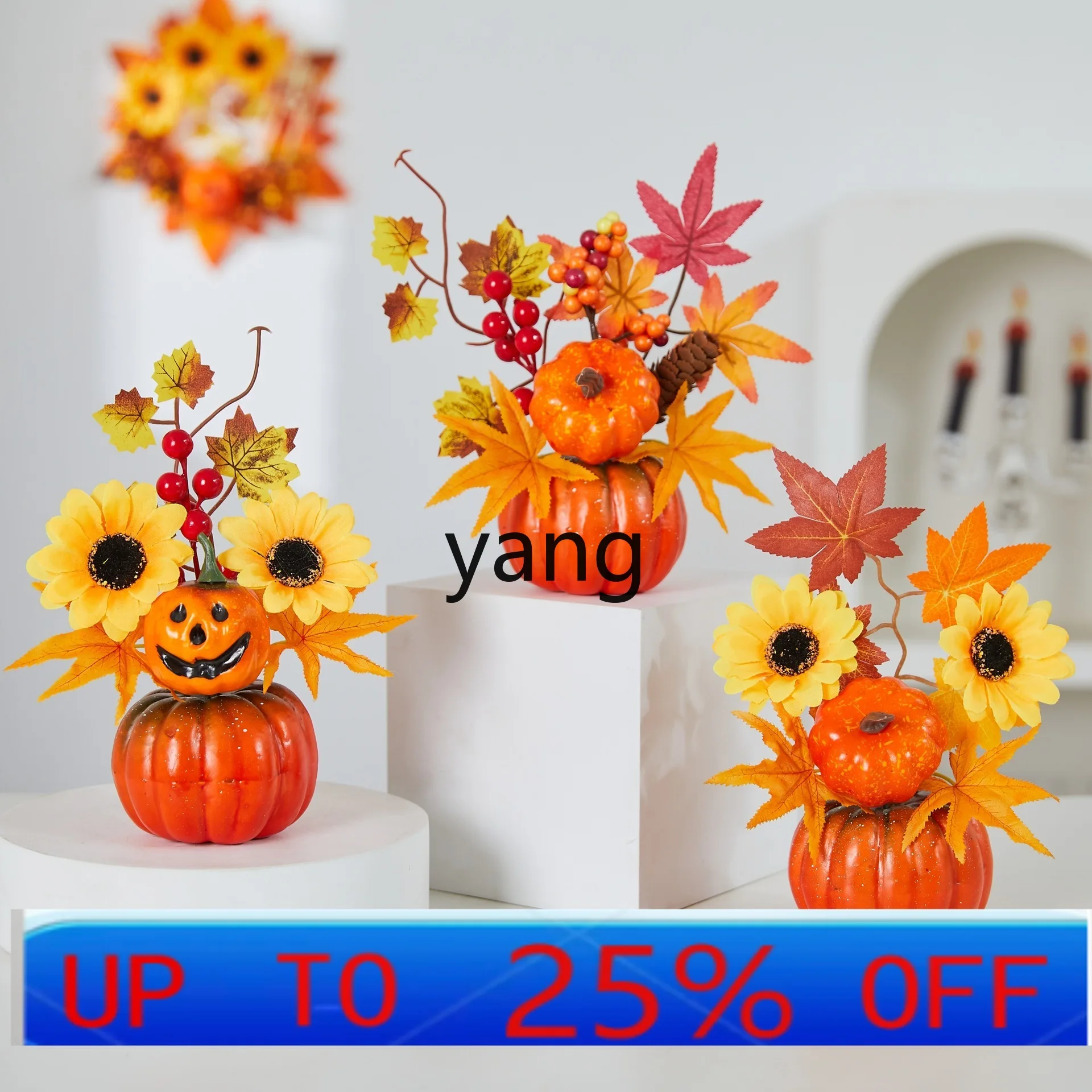 

LH decorative maple leaf simulation pumpkin autumn harvest festival scene arrangement ornament