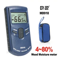 RZ Inductive Wood Timber Moisture Meter Hygrometer Digital Electrical Tester Measuring tool MD918 4~80% Density electromanetic