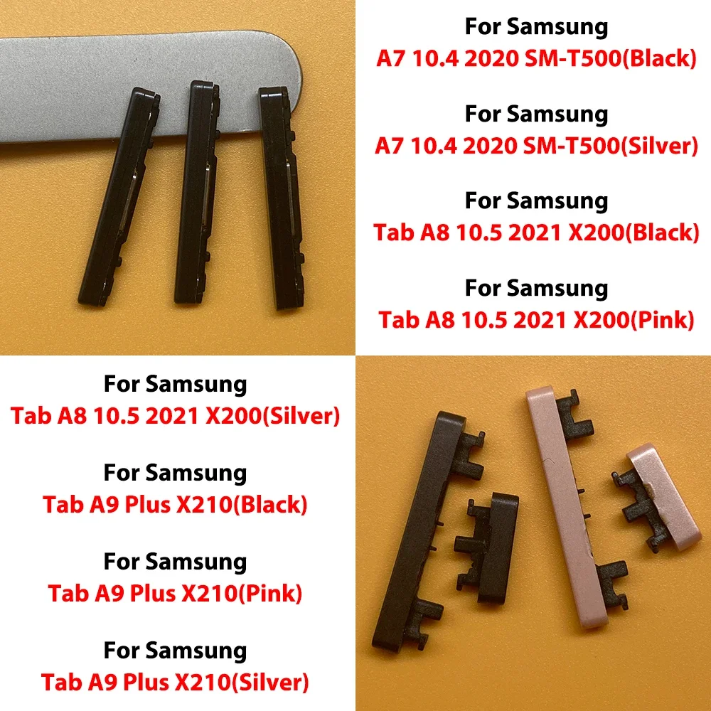 For Samsung A7 10.4/A7 Lite/A 10.1/A8 10.5/A9 Plus /s6 Lite/s6 Lite/S7 FE Side Keys Power and Volume Buttons Replacement