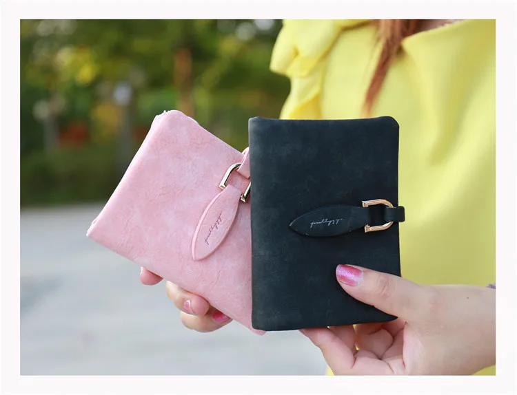 ニッチなデザインの女性用財布、ショート、レジャー、多用途、レトロなフロストリーフミニスモールコインパース