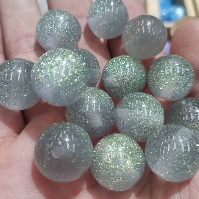 2025 Newest 100pcs/lot 10mm 12mm 16mm Starry Sky effect geometry rounds shape resin straight hole beads diy jewelry accessory