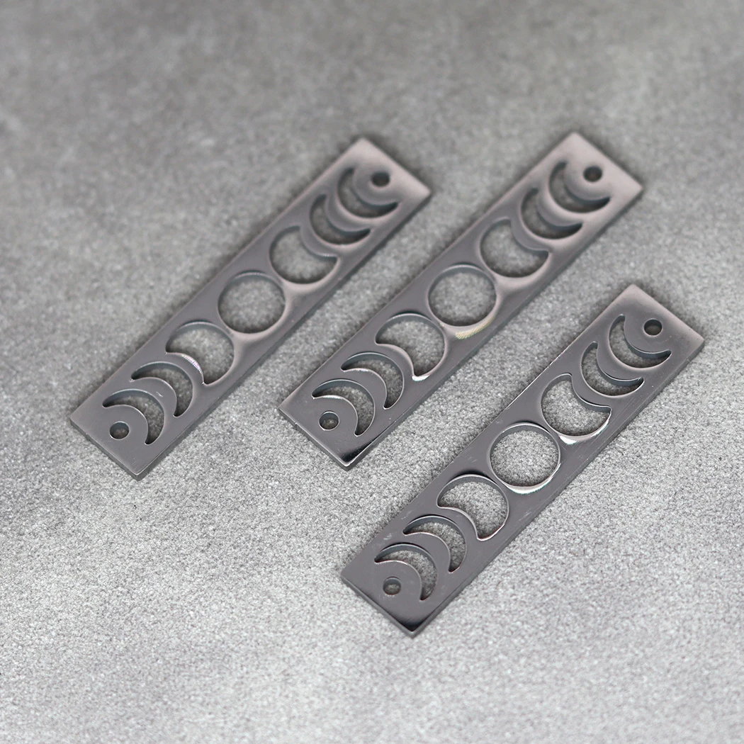 مستطيل القمر المرحلة الفولاذ المقاوم للصدأ قلادة ، Charms لصنع المجوهرات ، DIY بها بنفسك الحرفية ، أقراط ، قلادة ، المرأة النتائج الإكسسوارات ، 3 قطعة #3