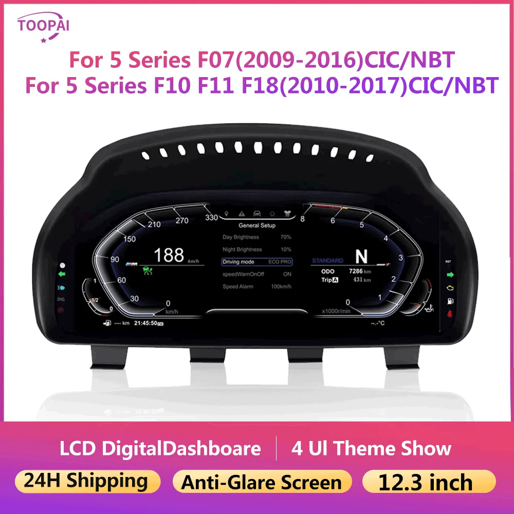 

12.3'' Digital Instrument Cluster For BMW Series F10 F11 F18 F01 F02 F03 F06 X3 X4 X5 X6 Cluster Instrument Display Speedometer