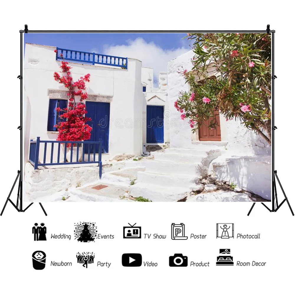 ZHISUXI Vinyl European Style Retro Street Seaside Scenery Wedding Photos Newborn and Pet Photography Background Props  DR-01