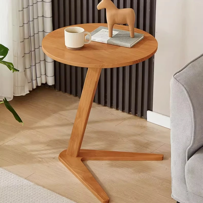 

‌ Приставной столик из массива дерева, стильный столик для дивана, эстетический журнальный столик на балконе, креативный акцент для домашнего декора