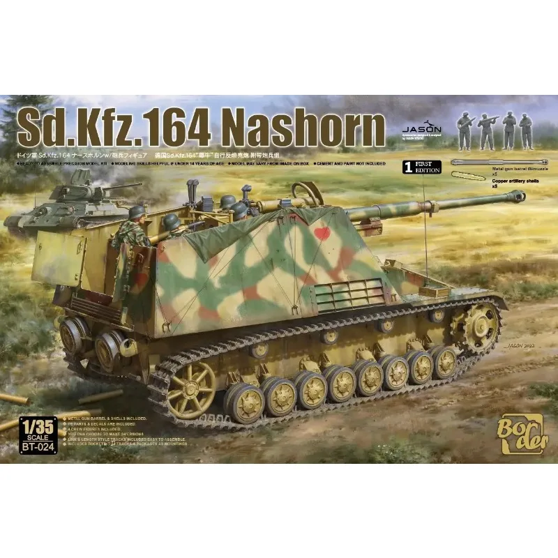 

Plastic Model Toy ornament Sd.Kfz.164 Nashorn Tank Destroyer model kit Border BT-024 1/35