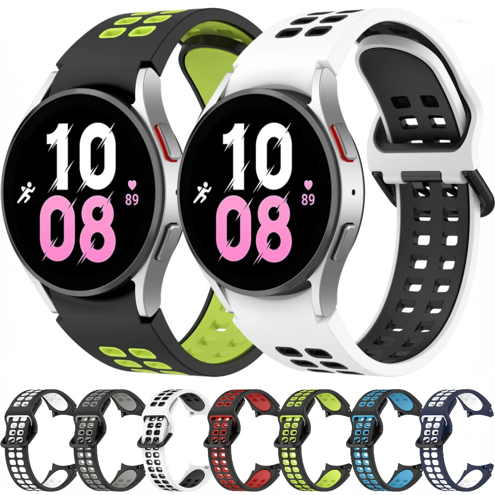 

20mm Original Bracelet for Samsung Galaxy Watch 7 6 5 4 44mm 40mm Watch 5 Pro 45mm Silicone Strap for Watch 6 Classic 47mm Band