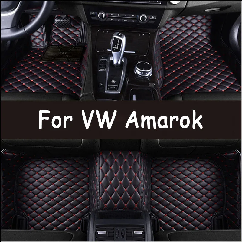 Car Mats For VW VW Amarok 2010~2022 Floor Rug Auto Interior Parts Carpet Pad Luxury Leather Mat  Car Accessories