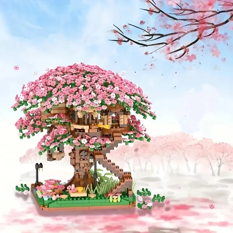 Cherry Bonsai Tree Building Set - Mini Blocks Flower Kit per ragazze-Sakura Tree House-regalo di festa per pasqua, Halloween