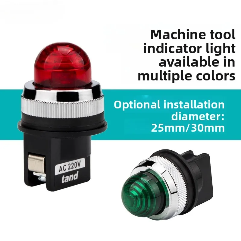 

2PCS TPNR-25/30mm Machine Tool Indicator Warning Light 220V Red Green Direct Connect Signal Light For Industrial Machine