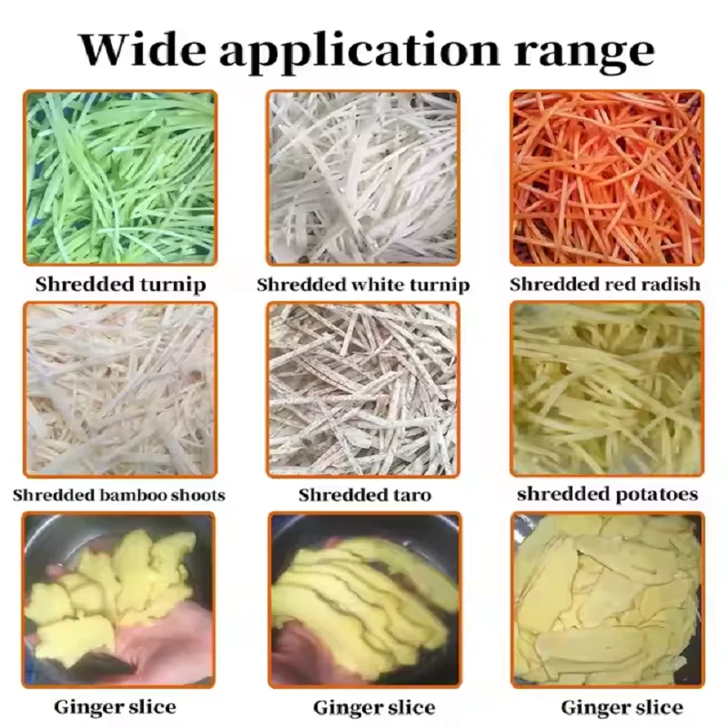 ماكينة تقطيع البطاطس المقلية التجارية الأوتوماتيكية، ماكينة تقطيع البصل والزنجبيل والخيزران