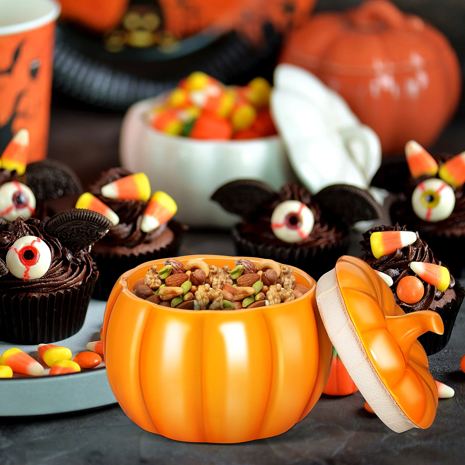 Recipiente de té de cerámica, contenedor de almacenamiento pequeño en forma de calabaza, tarro de galletas de cocina, tarro de dulces, tarros de cerámica a prueba de humedad