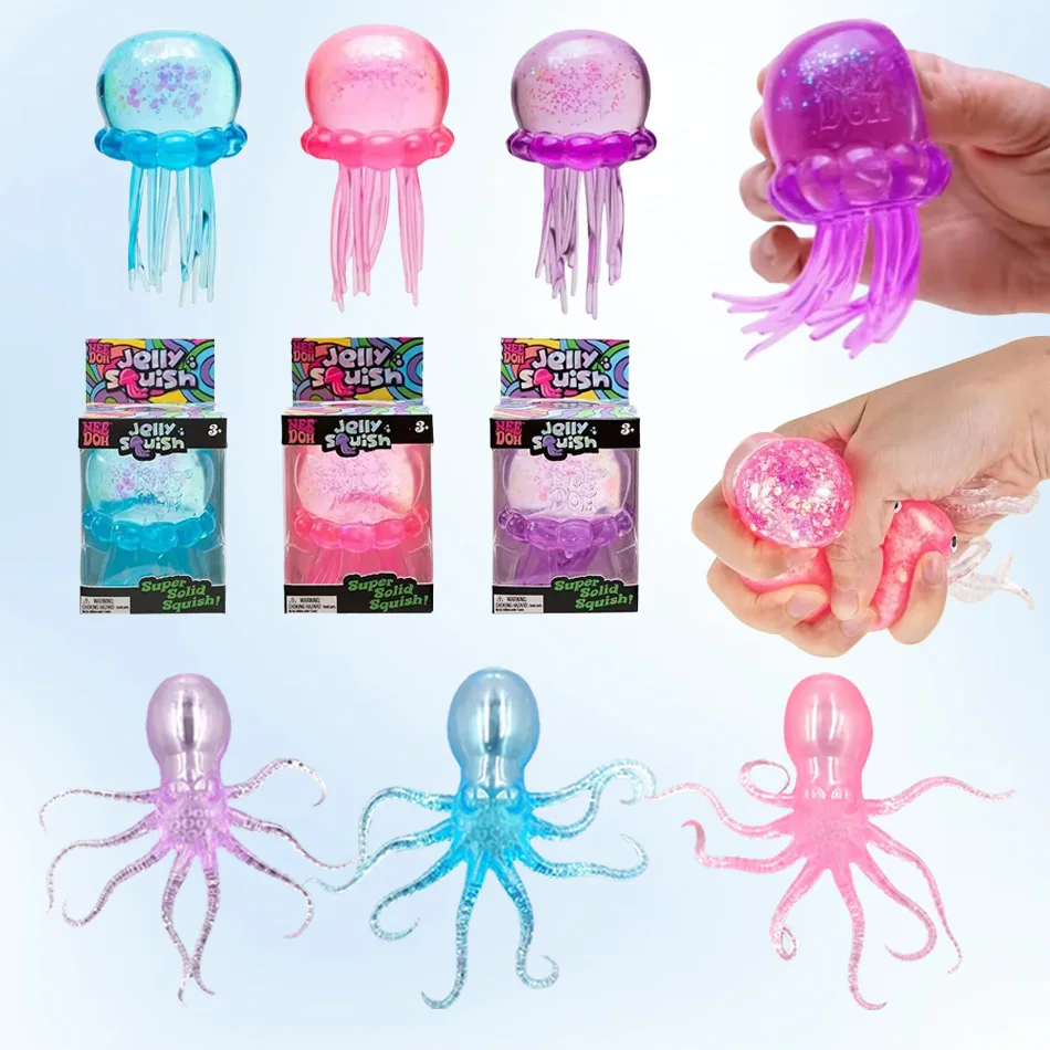 

2026 hot Cute Jelly Hops Octopus Fidget Toy, Waterproof Water Play Sensory Toy, Great Gift for Boys and Girls