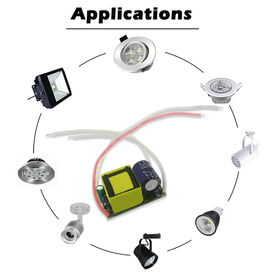6W 7W 8W 9W 10W LED Driver Lighting Transformer 300mA 450mA 600mA 900mA Power Supply Adapter For LED COB Spotlight