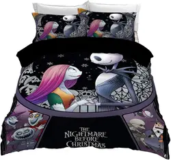 Nightmare Before Christmas Bedding Set Valentine's Day Decor Gifts Soft Duvet Cover Bed Comforter Cover King Twin