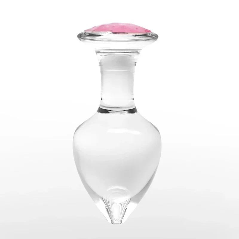 Cristal/rosa/vidro anal plug diamante/inserção/jóias/transparente anal butt plug vibrador buttplug vibrador sexo anal brinquedos f004cs