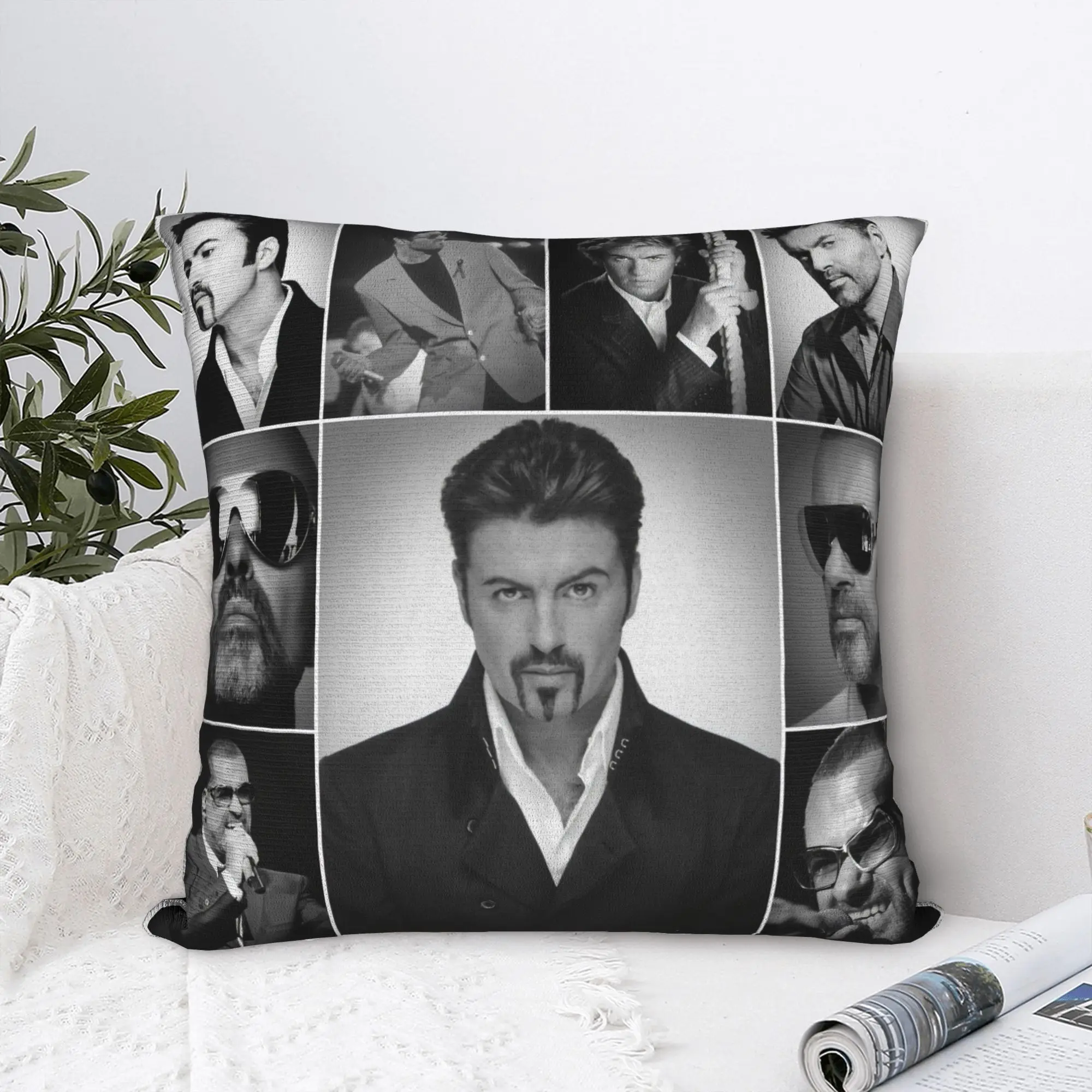Pillow Cover George Michae Collage  Vintage Pillow Case For Sofa Home Decoration Pillowcases