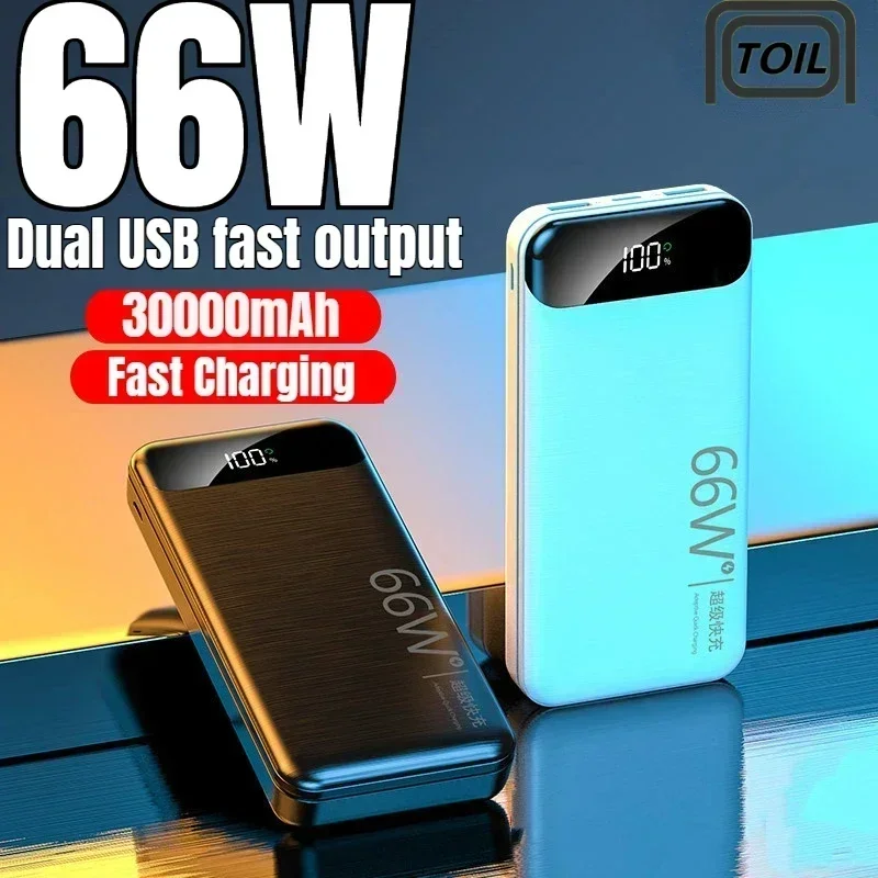 66W Super Fast Charging 30000mAh Power Bank for Huawei P40 Laptop Powerbank Portable External Battery Charger For iPhone Xiaomi