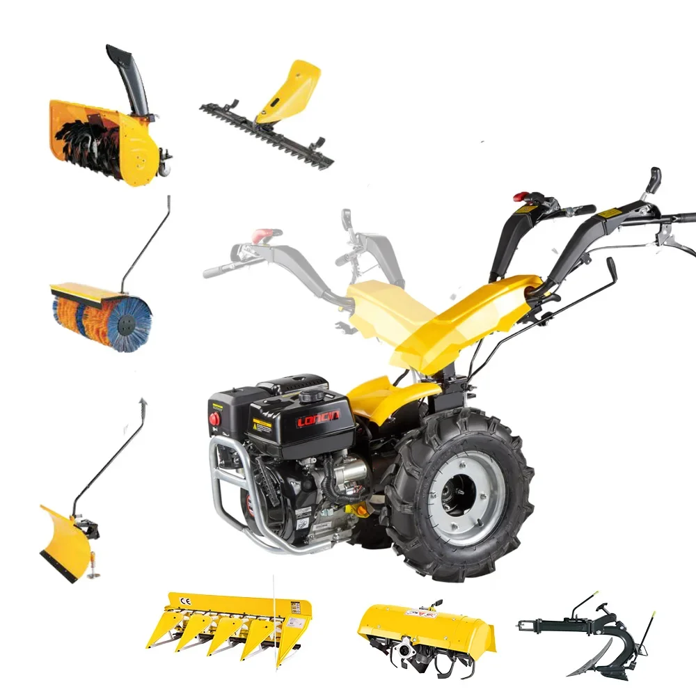 Lawn Mower Grass Cutter Scythe Mower 7 in 1 Function Walk Behind Two Wheel Tractor Cultivator/Snow Blower/Plough