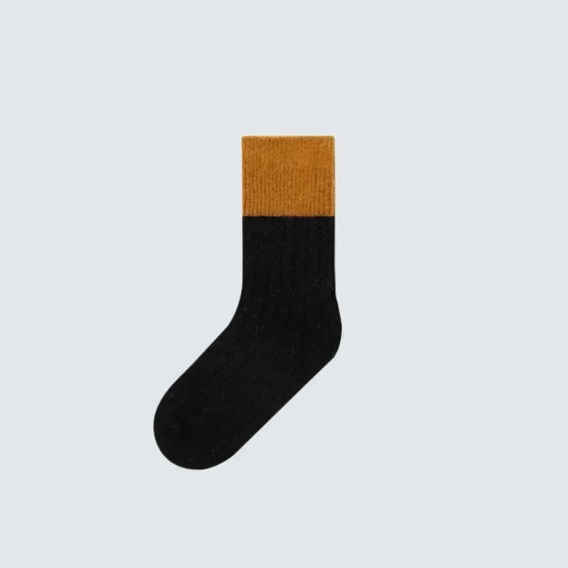 1 Pair 60% Wool Cashmere Kids Boy Girl Sock Simplicity Fashion Solid Color Calf Sock for Children Autumn Winter Warm Furry Sock