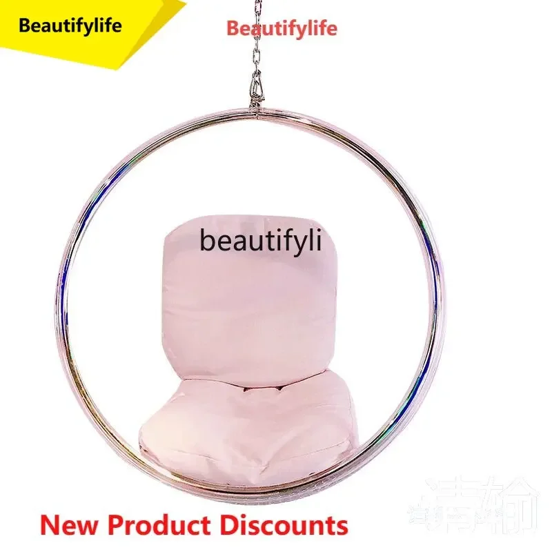 

Q181 Transparent Chair Glass Ball Indoor Glider Hanging Basket Hanging Ball Massage Armchair Nordic Outdoor Swing B & B