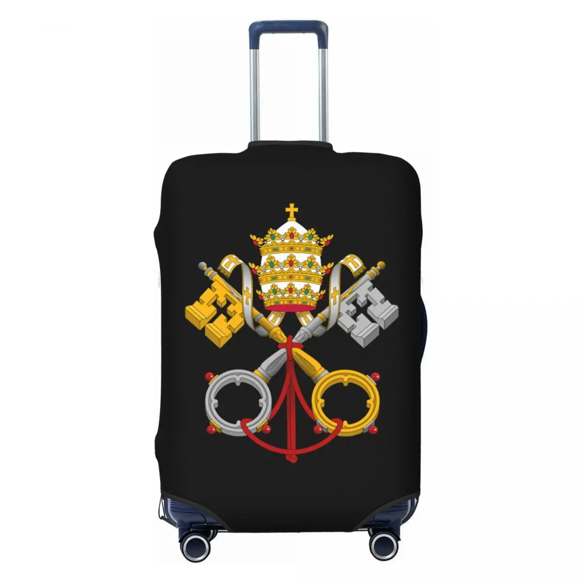 

St. Andrews Cross Of The Vatican Flag Suitcase Cover Dust Proof The Crossed Keys Travel Luggage Covers for 18-32 inch