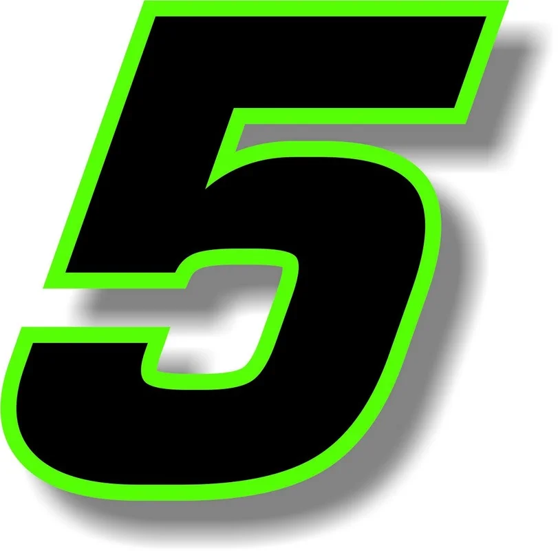 10/15 cm Classic Car Stickers Decal Graphic Black Number with Green Border Number Sticker Motorcycle K67