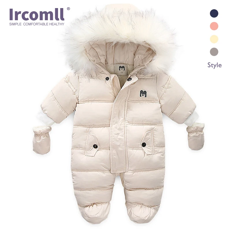 Ircomll Dicke Warme Infant Baby Overall Mit Kapuze Innen Fleece Junge Mädchen Winter Herbst Overalls Kinder Oberbekleidung Kinder Schneeanzug