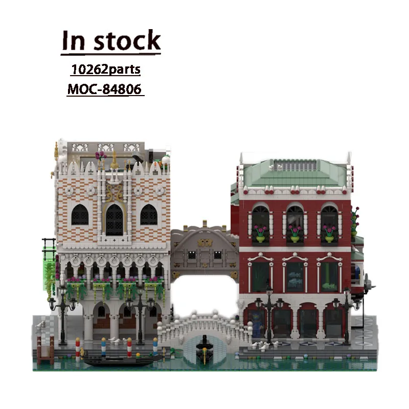 MOC-84806Famous City Street View Venice Palaces and Bridges Building Block Model10262Parts Boys and KidsChristmas BuildingBlocks