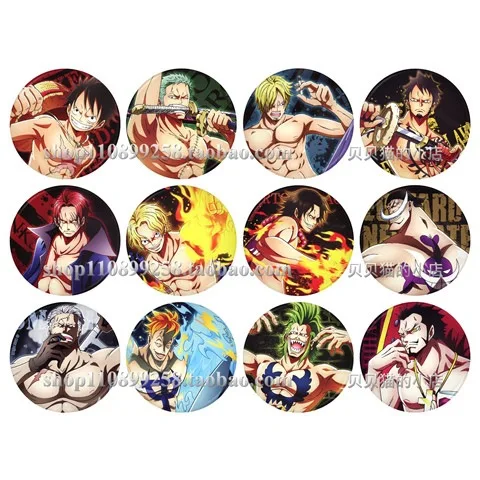One Piece Pirate King Luffy Red Hair Shanks Hawk Eyes Mihawk Trafalgar Law Portgas Ace Sabo Badge Pendant Keychain Mirror F view 4