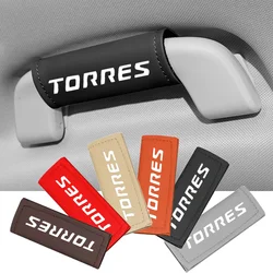 1pcs Car Door Handle Protective Cover Roof Handle Anti-slip Cover Car Logo Styling For Ssangyong Torres Interior Goods