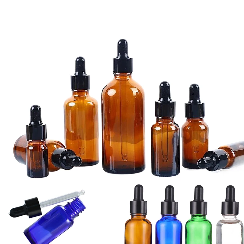 

10Pcs 5ml-100ml Glass Dropper Leakproof Travel Containers with Glass Eye Droppers Tincture Bottles For Liquids Essential Oils