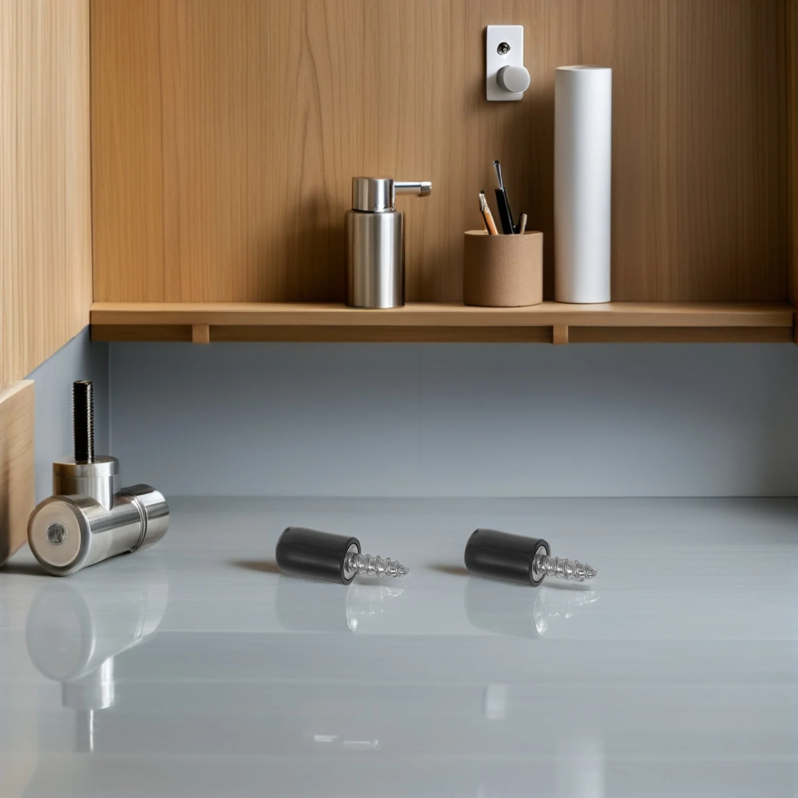 

200Pcs Shelf Peg Screws Self-Tapping Non-Slip Rubber Sleeve Cabinet Shelf Support Kitchen Bookcase Wardrobe Accessories