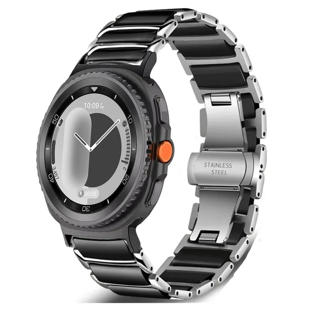 Keramik + Metallarmband für Samsung Galaxy Watch Ultra 2025 47 mm Ersatzarmband für Galaxy Watch 8 44 mm 40 mm 8 Classic 46 mm