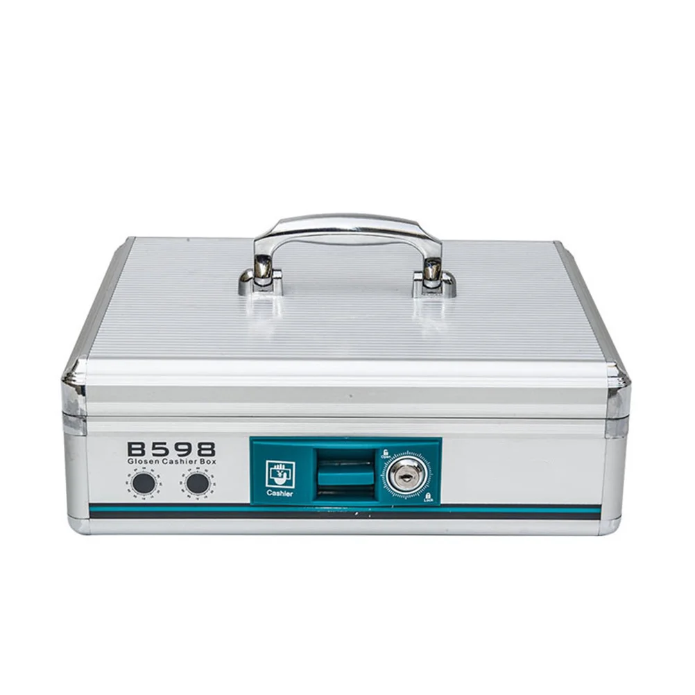 تصميم صندوق النقود المحمول، تخزين آمن مع مقصورات صينية داخلية، مقبض معدني مقاوم للصدأ ومقاوم للاهتراء