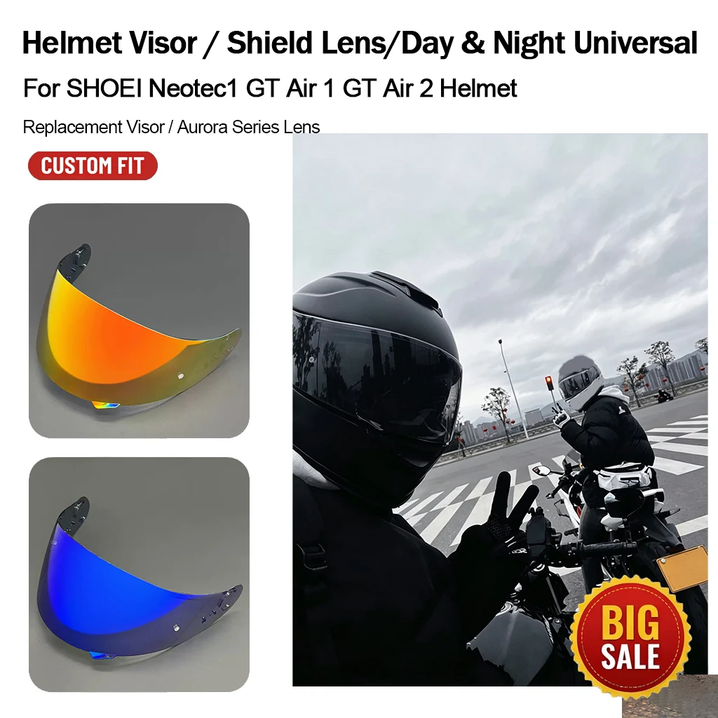 Motorcycle Helmet Visor Day Night Universal Replacement Mod Lens For SHOEI Neotec1 GT Air 1 GT Air 2 Helmet
