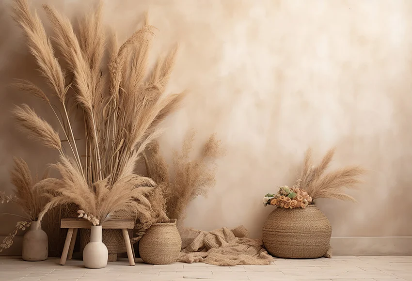 Mehofond-Fondo de fotografía para niños, telón de fondo de pared Retro de hierba de Pampas Boho, decoración de retrato de cumpleaños, boda