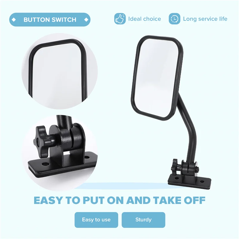 

A77Q-Doors Off Mirrors For Jeep Wrangler Tj, Jk, Lj Quick Release Side Mirrors Black 2Pack