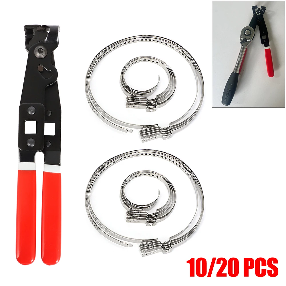 

10/20pcs Universal Axle CV Joint Banding Tool Joint Boot Crimp Clamp Kit w/ Pliers Tool for Auto ATV Adjustable CV Joint Boot