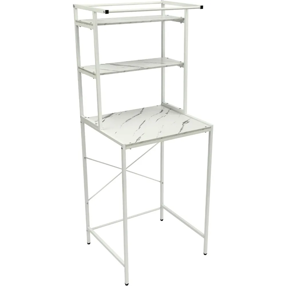 

Over The Washer and Dryer Storage Shelf, 3-Tier Bathroom Room Shelf Storage Utility Rack Over The Toilet Washer Dryer Heavy Duty