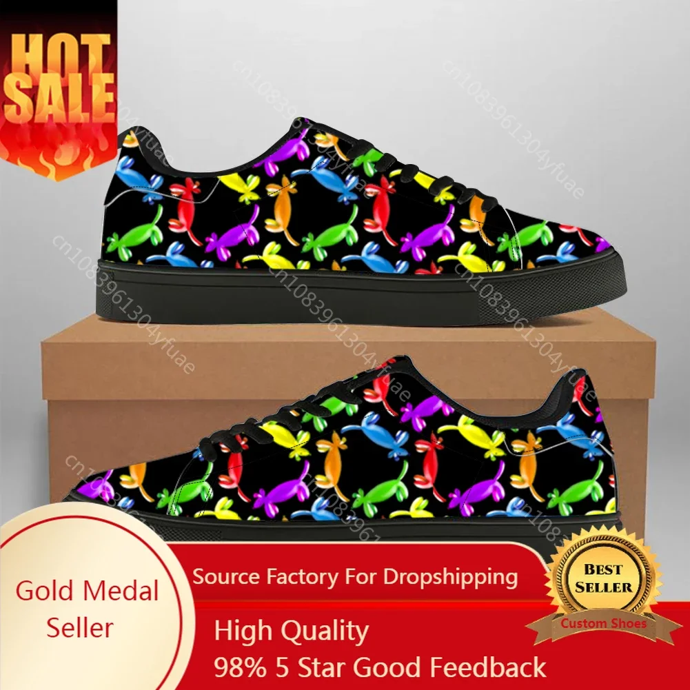 Nuove Zapatillas Da Uomo Bianco Nero Stile Tenis Donna Casual Palloncino Cani Stampa Palestra Sport Caviglia Scarpe