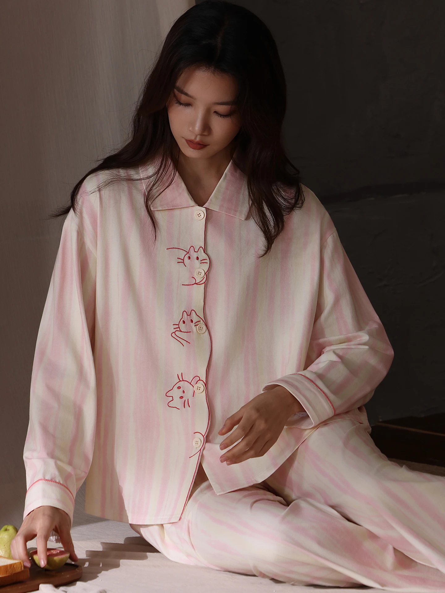 

Новый женский домашний комплект 2026 года: кардиган с длинным рукавом и принтом, удобная мягкая одежда из смесового хлопка и полиэстера