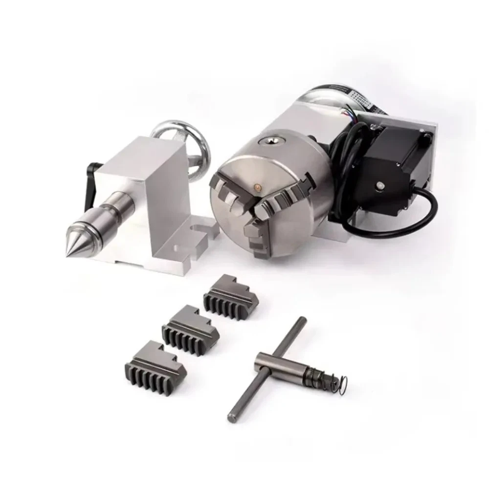 

100 mm 3 jaw chuck rotary axis numerical control rotary 4 axis numerical control lathe machine tool accessories