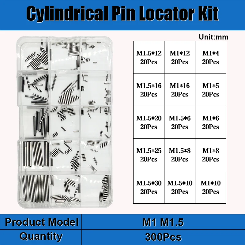 Zylindrischer Edelstahls tift m1 m 1, 5 m2 m2, 5 m3 m4 m5 m6 m8 Position ierungs dübel feste Welle fester Befestigungs stift Metallstab satz – Detail 13