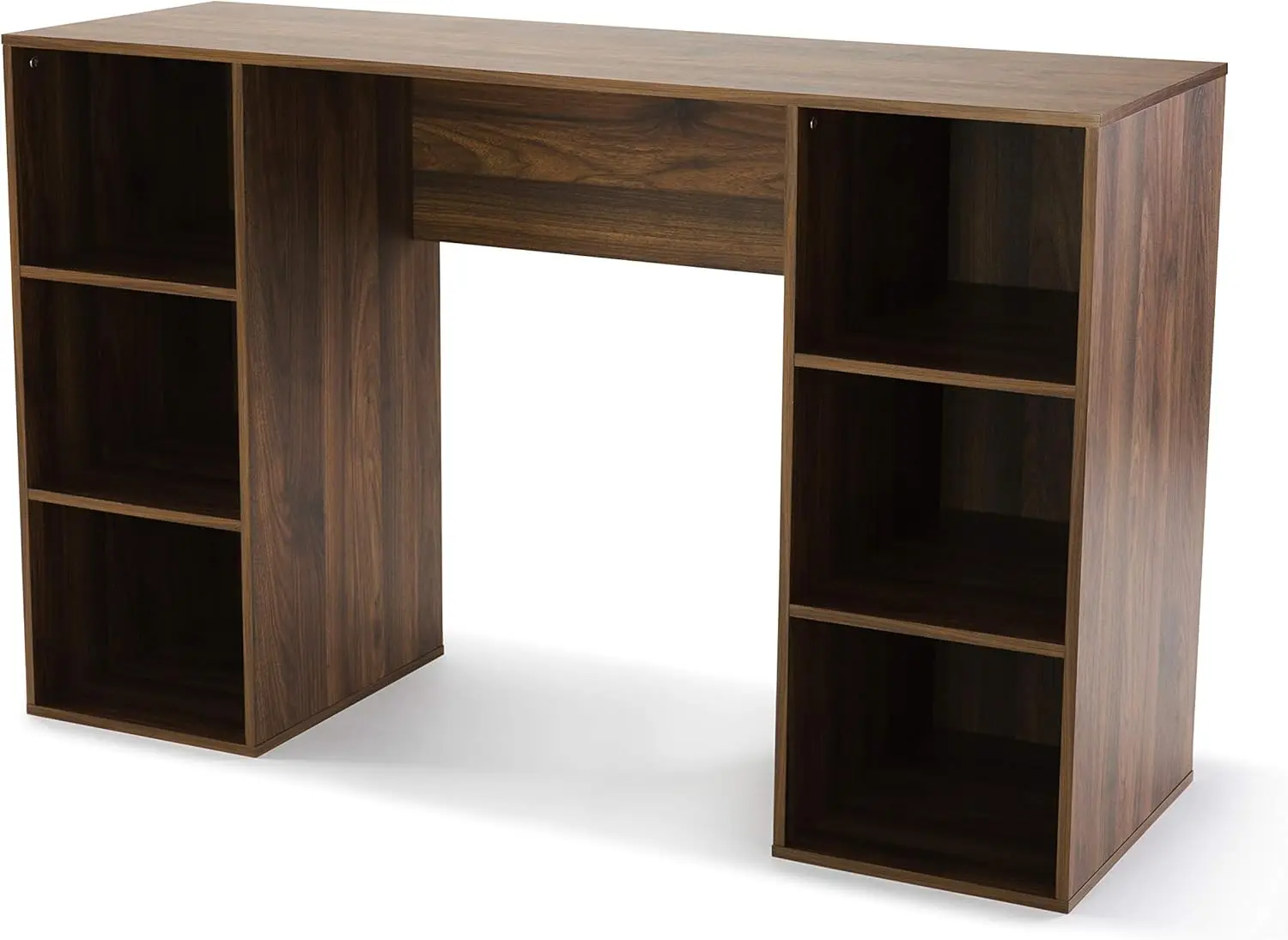 

6 Cube Computer Desk, Multiple Colors-Canyon Walnut