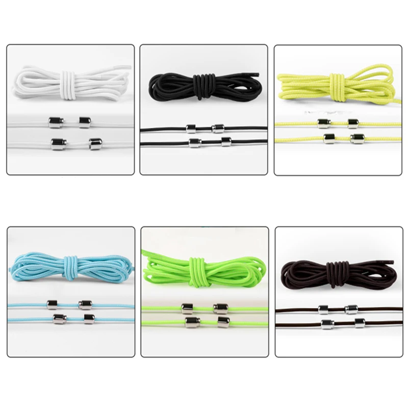 25 Colors Elastic Shoe Laces Round Metal Lock Shoelaces Without Ties Men And Women Sports Shoes Lazy Shoelace Capsule Buckle