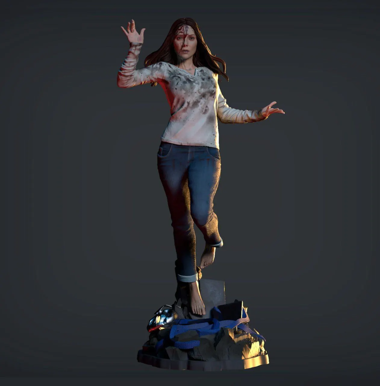 

1/24 Scale Resin Figure Model Kit Powerful girl Unassembled and Unpainted 3D printing DIY toy 851